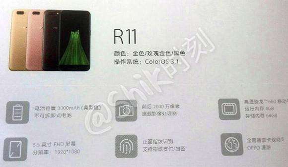 Буклеты дают представление о характеристиках смартфонов Oppo R11 и R11 Plus 4